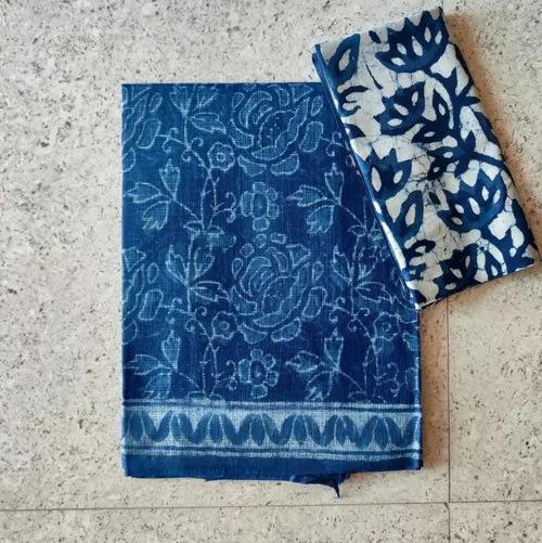 Traditional Bagru Print Kota Saree